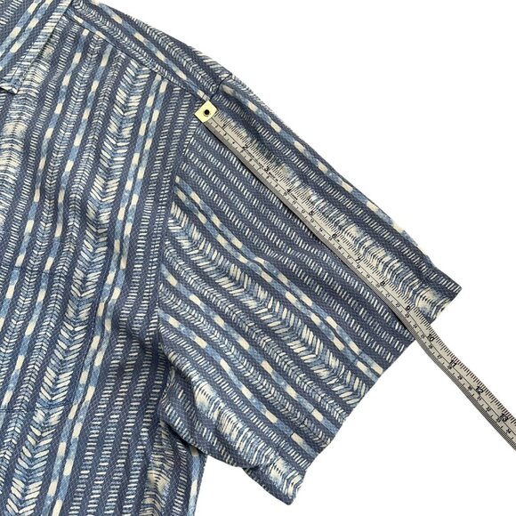 Tommy Bahama Mens Silk Short Sleeve Button Up Shirt Blue Medium Beach Resort - Picture 10 of 10